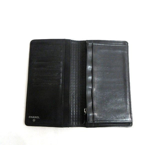 Chanel Micro Coco Mark Wallet Wallet Bifold Bar Long Chocolate - Picture 1 of 9